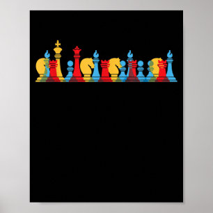 Delart tänkande med flera färger i schack och smar poster
