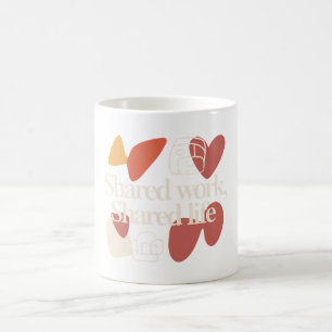 Delat Arbete, Delat Liv – Minimal Valentinskryft Kaffemugg