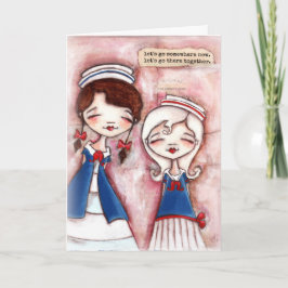 Delat äventyr - födelsekort kort