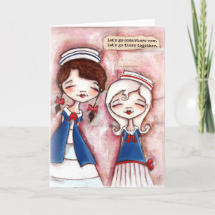 Delat äventyr - födelsekort kort