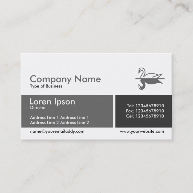 Delat band - Grått-skuggor Visitkort (Framsida)