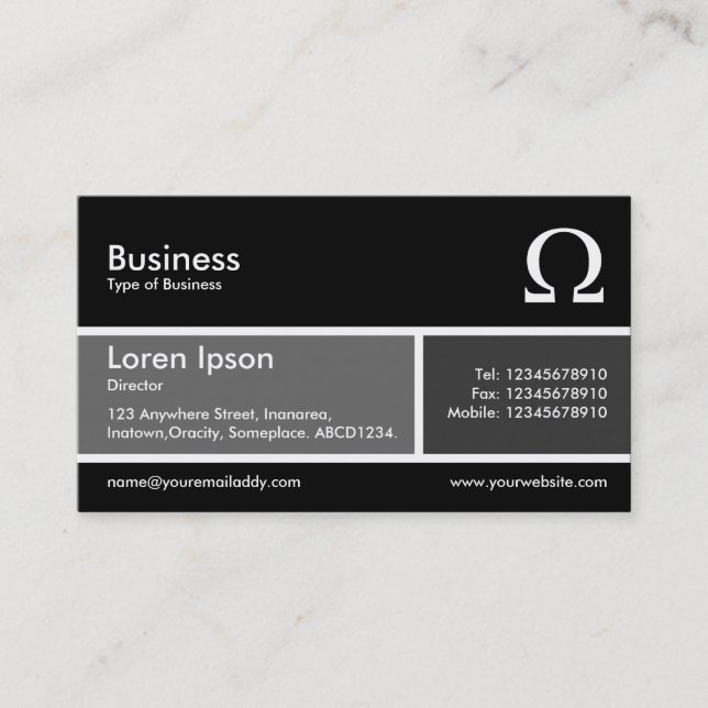 Delat band v2 Grått och Mörk Grått Visitkort (Framsida)