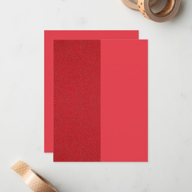 Delat Tomato Red Flat Note Card (brus + Solid) Anteckningskort (Fram/Back In Situ)