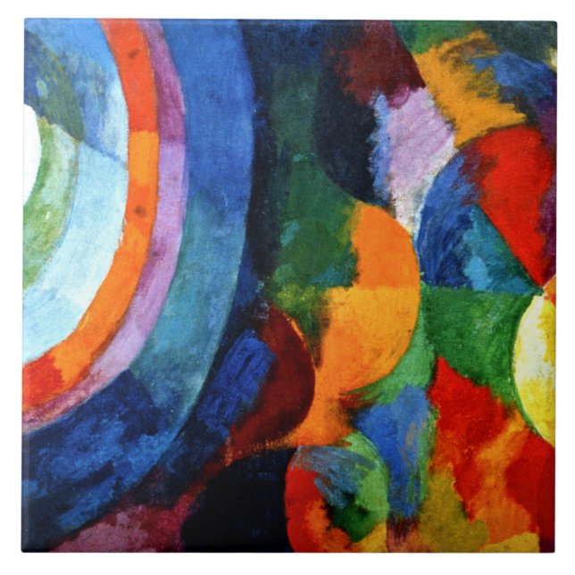 Delaunay - Cirkulär form, Sol, Måne Kakelplatta (Framsidan)