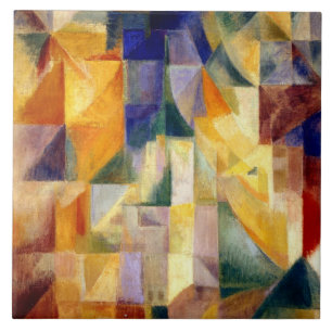 Delaunay - Simultanous Windows, berömd-målning, Kakelplatta