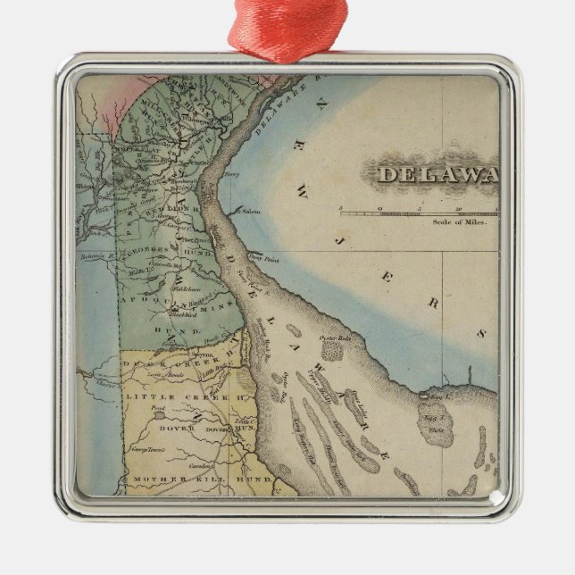 Delaware 6 julgransprydnad metall (Framsidan)