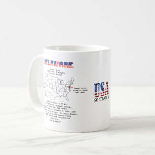 Delaware American State på en karta och användbar Kaffemugg