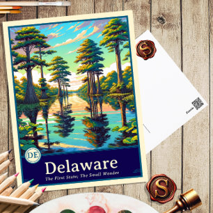 Delaware Anime Stil Tecknad Vykort