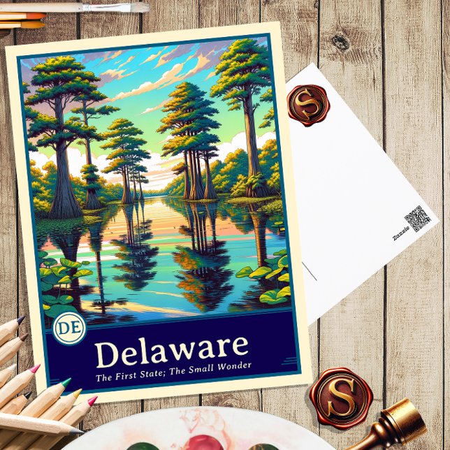 Delaware | Anime Stil Tecknad Vykort (Skapare uppladdad)