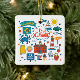 Delaware Anpassad Familjeresa Jul Julgransprydnad Keramik