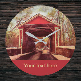 Delaware Ashland Covered Bridge Large Clock Stor Klocka