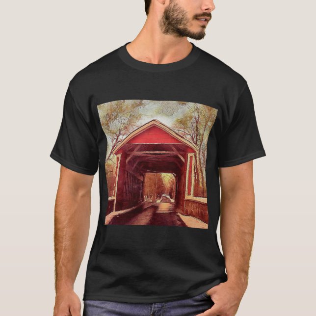 Delaware Ashland Covered Bridge T Shirt (Framsida)