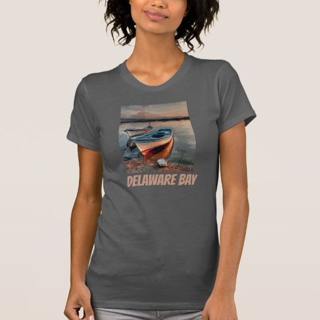Delaware Bay, Boat, T-Shirt (Framsida)