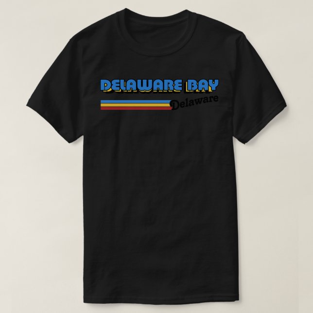 Delaware Bay Delaware Retro Styled Design T Shirt (Design framsida)