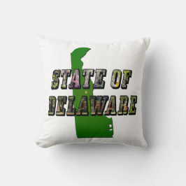 Delaware Bild Text & Karta kontur Kudde