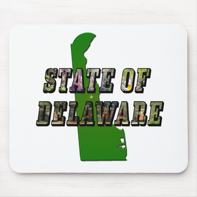 Delaware Bild Text & Karta kontur Musmatta (Framsidan)