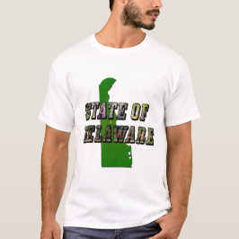 Delaware Bild Text & Karta kontur T-shirt