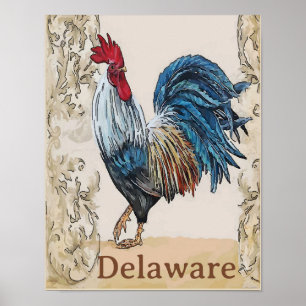 Delaware,Blå höns, Redigera text Poster