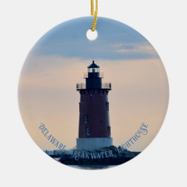 Delaware Breakwater Lighthouse Cape Henlopen Lewes Julgransprydnad Keramik