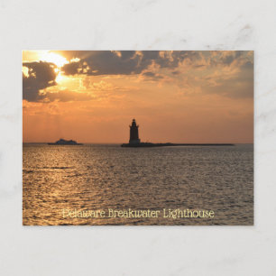 Delaware Breakwater Lighthouse Cape Henlopen Lewes Vykort
