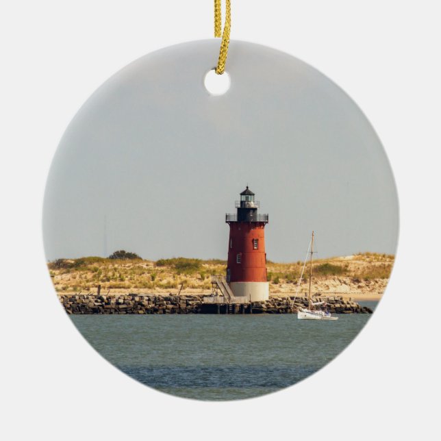 Delaware Breakwater Öster End fyr Julgransprydnad Keramik (Framsidan)