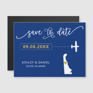 Delaware Bröllop spara datum Card, Karta Magnetisk Inbjudningskort