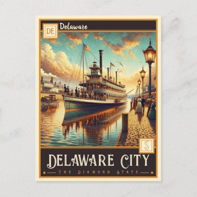Delaware City, Delaware | VINTAGE Vykort (Framsida)