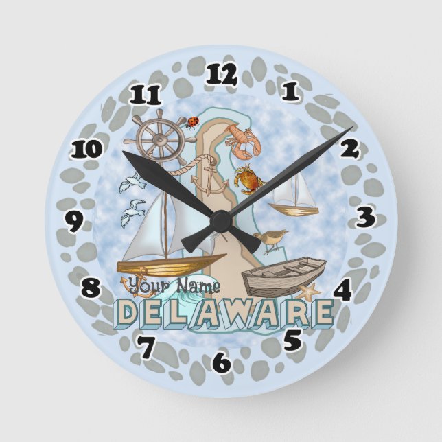 Delaware Clock Rund Klocka (Framsida)