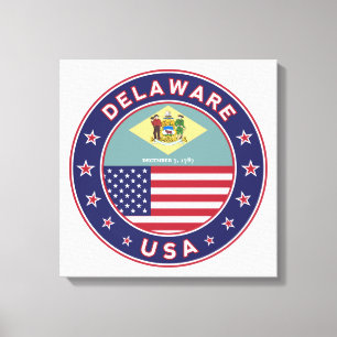 Delaware, Delaware t-shirt, Delaware-dekal Canvastryck