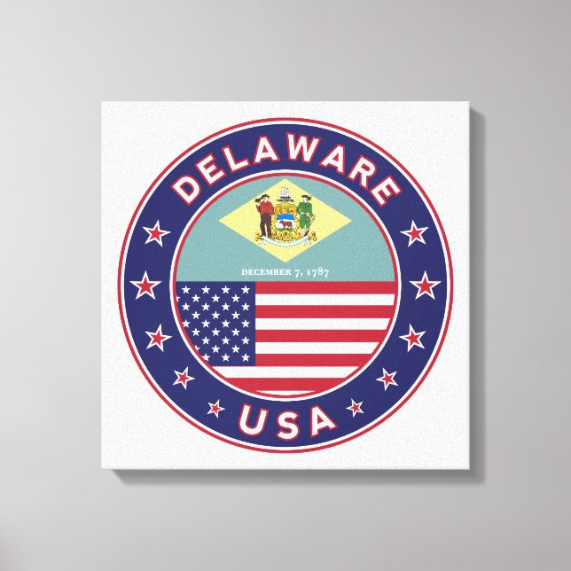 Delaware, Delaware t-shirt, Delaware-dekal Canvastryck (Framsida)