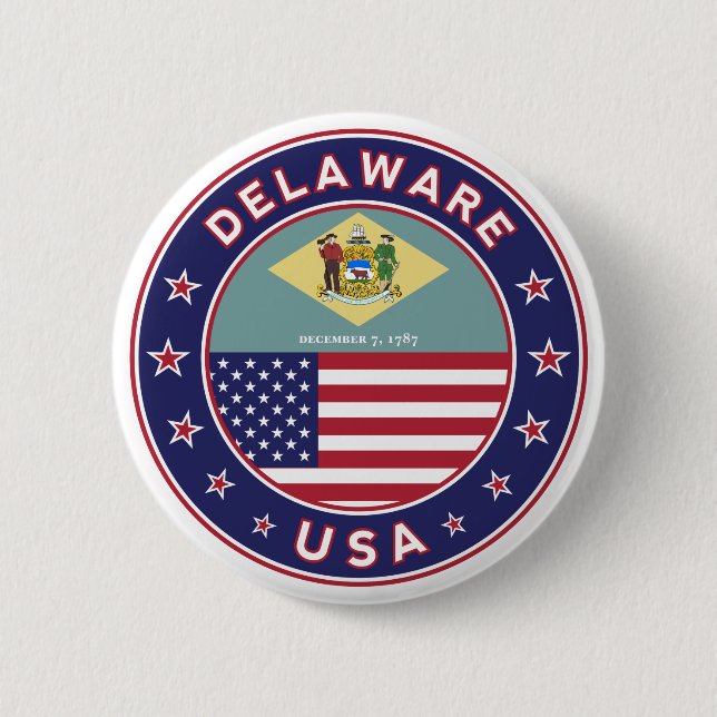 Delaware, Delaware t-shirt, Delaware-dekal Knapp (Framsida)