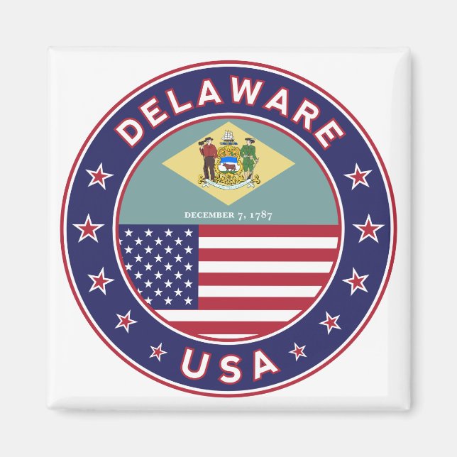 Delaware, Delaware t-shirt, Delaware-dekal Magnet (Framsidan)