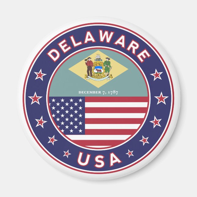 Delaware, Delaware t-shirt, Delaware-dekal Magnet (Framsidan)
