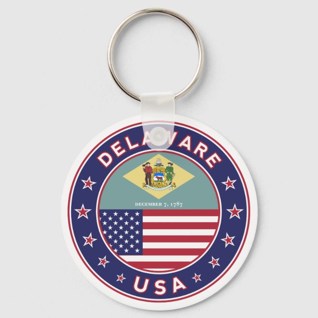 Delaware, Delaware t-shirt, Delaware-dekal Nyckelring (Framsida)