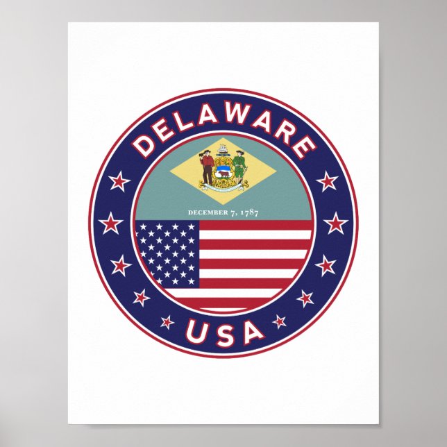 Delaware, Delaware t-shirt, Delaware-dekal Poster (Framsidan)