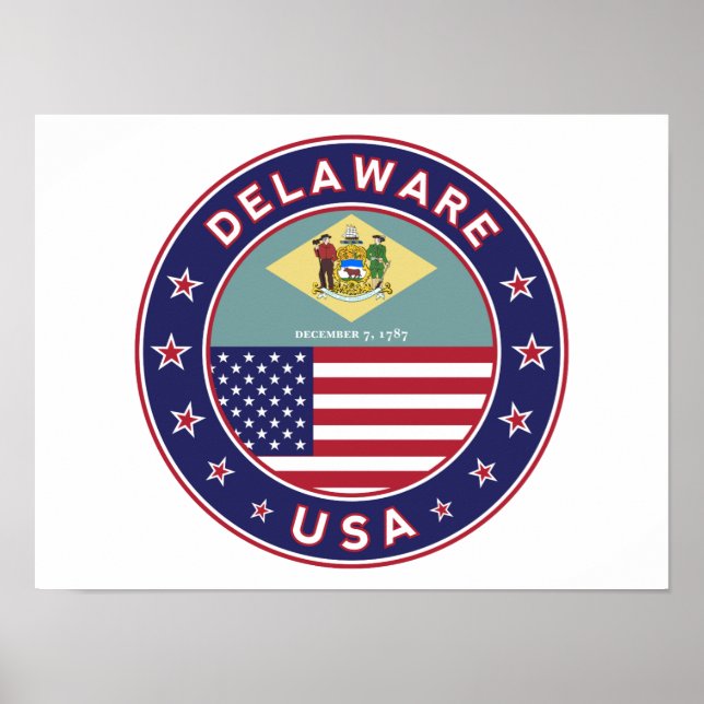 Delaware, Delaware t-shirt, Delaware-dekal Poster (Framsidan)