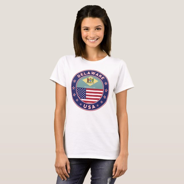 Delaware, Delaware t-shirt, Delaware-dekal T Shirt (Hel framsida)
