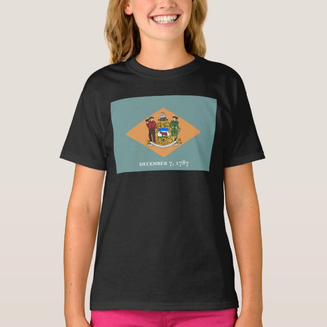 Delaware Diamantstatens flagga T Shirt (Framsida)