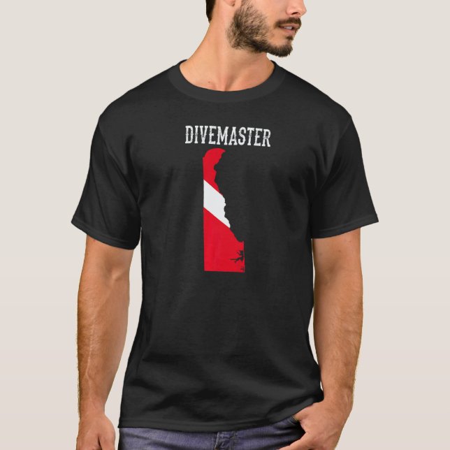 Delaware Divemaster Scuba Dykinstruktör Dykning F T Shirt (Framsida)