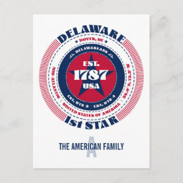 Delaware, Dover, DE Patriotic Monogram vycard Vykort