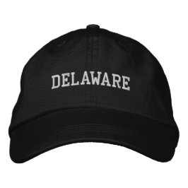 Delaware Embroired Justable Cap Black Broderad Keps