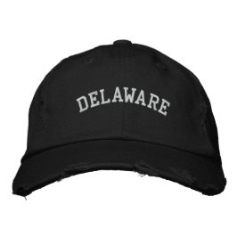 Delaware Embroized Distress Cap Black Broderad Keps
