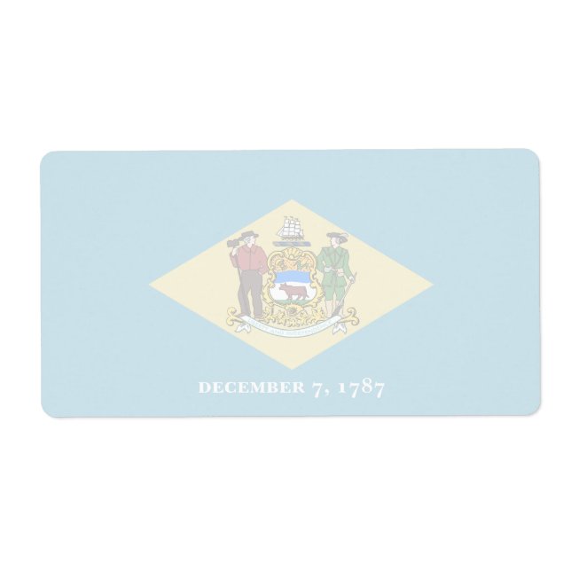 Delaware Faint Flagga Shipping Label Fraktsedel (Framsidan)