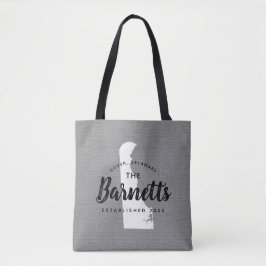 Delaware Family Monogram State Tote Bag Tygkasse