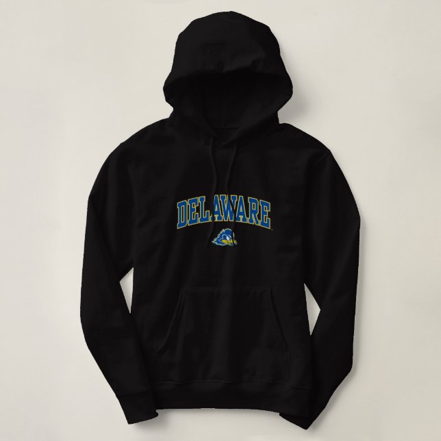 Delaware Fightin'Blue Hens Arch over Heather Grått T Shirt (Design framsida)