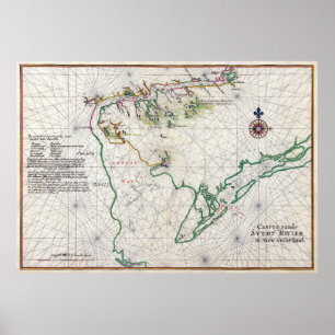 Delaware fjärdZwaanendael Swanendael karta 1639 Poster