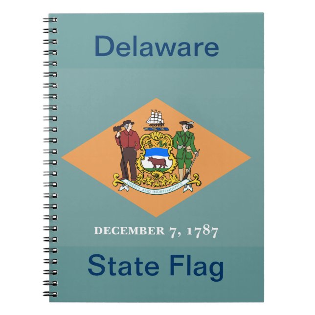 Delaware-Flagga Anteckningsbok Med Spiral (Framsidan)