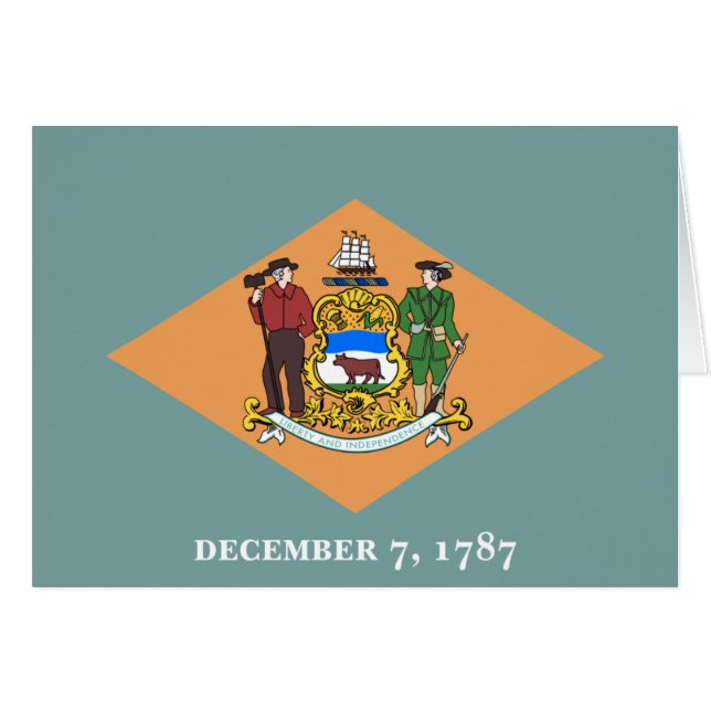 Delaware Flagga Hälsningskort (Framsidan Horizontal)