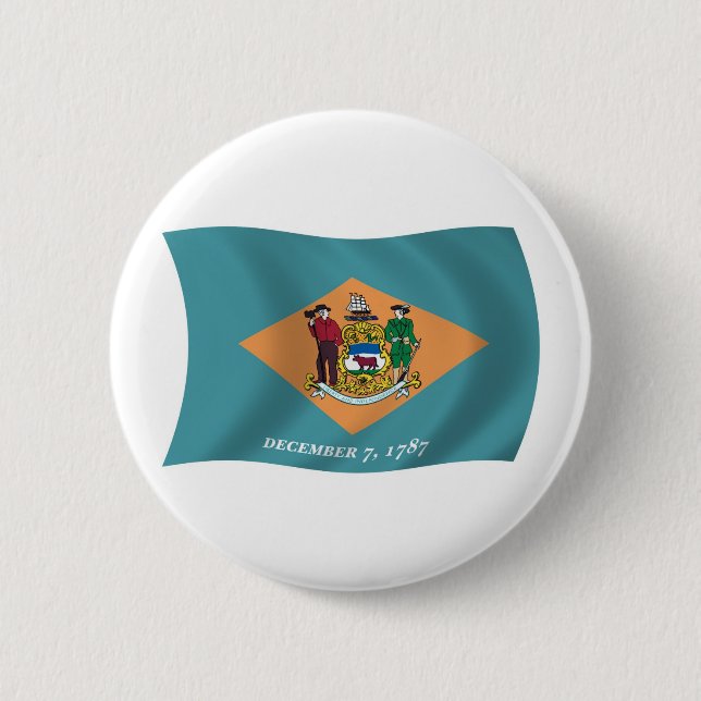Delaware Flagga Knapp (Framsida)