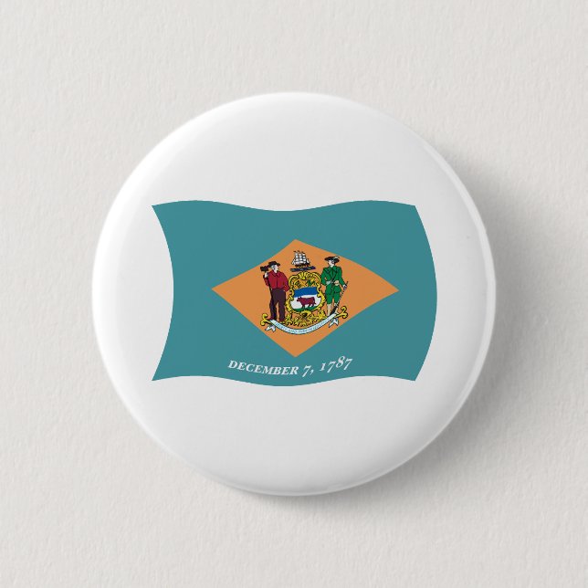 Delaware Flagga Knapp (Framsida)